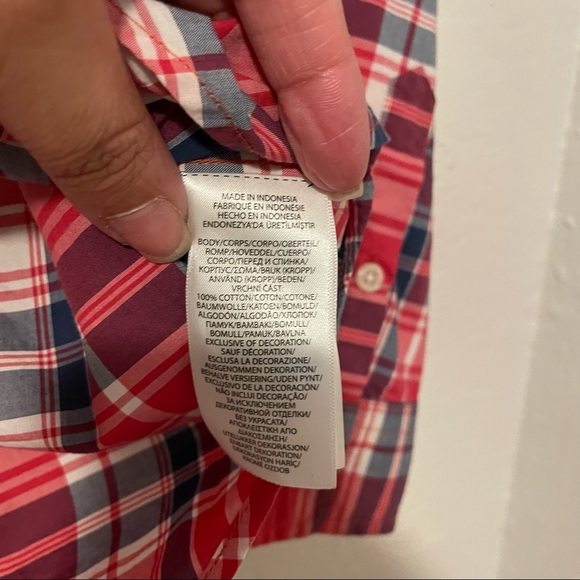 POLO RALPH LAUREN Boys Button-Up Tartan Shirt Red Natural Stretch Size M 10-12 - Picture 6 of 8